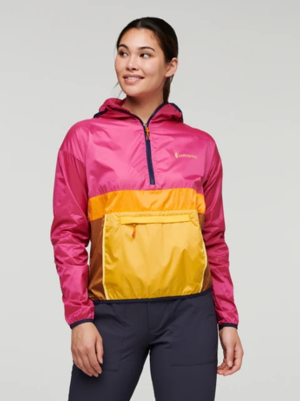 Cotopaxi Teca Half-Zip Colorblock Windbreaker in Pop Medium
